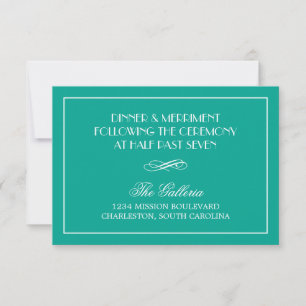 Convite Informações do recepção de casamento elegante e ch