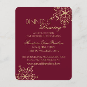 Convite Informações Douradas sobre recepção no inverno com