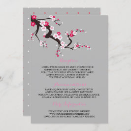 Convite Informações florais cor-de-rosa sobre a cerejeira 