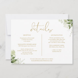 Convite Informações Florais de Verdejante Casamento com De