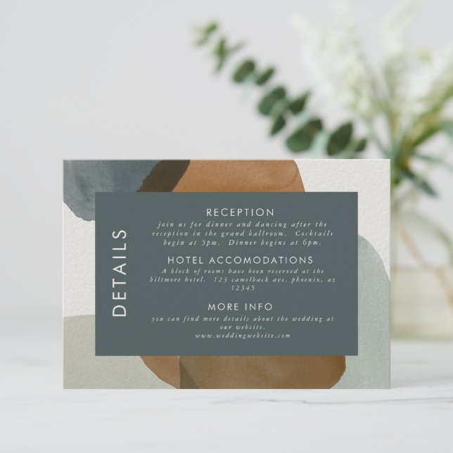 Convite Informações para Convidados de Casamento Abstrato  (Em pé/Frente)
