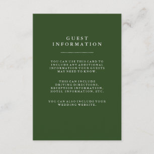 Convite Informações para Convidados de Casamento Verde Fer
