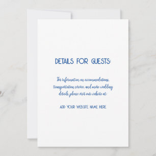 Convite Informações sobre Casamento Convidados Blue White 