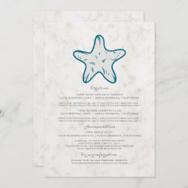 Convite Informações sobre Casamento de Starfish Rustic Rea