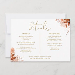 Convite Informações sobre Detalhes de Casamento Dourado Fl