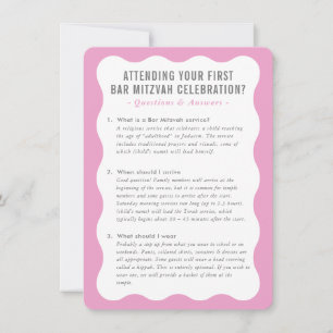 Convite Informações sobre o serviço BAT MITZVAH — cinza ro