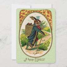 Convite Informal Antiquado de Coelho Páscoa Erudit