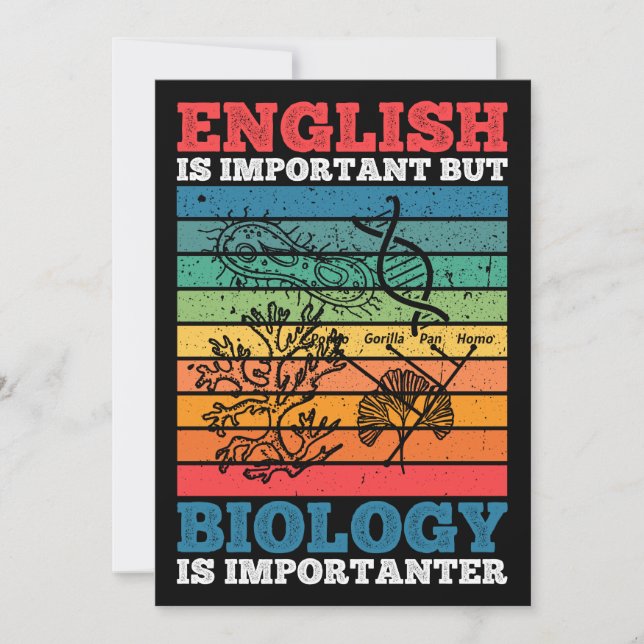 Convite Inglês É Importante, Mas Biologia É Importante (Frente)