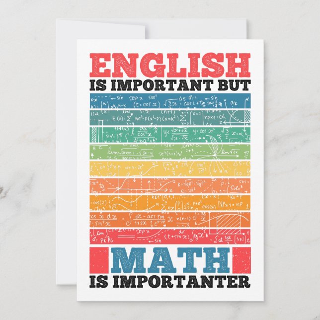 Convite Inglês É Importante, Mas Matemática É Matemática I (Frente)