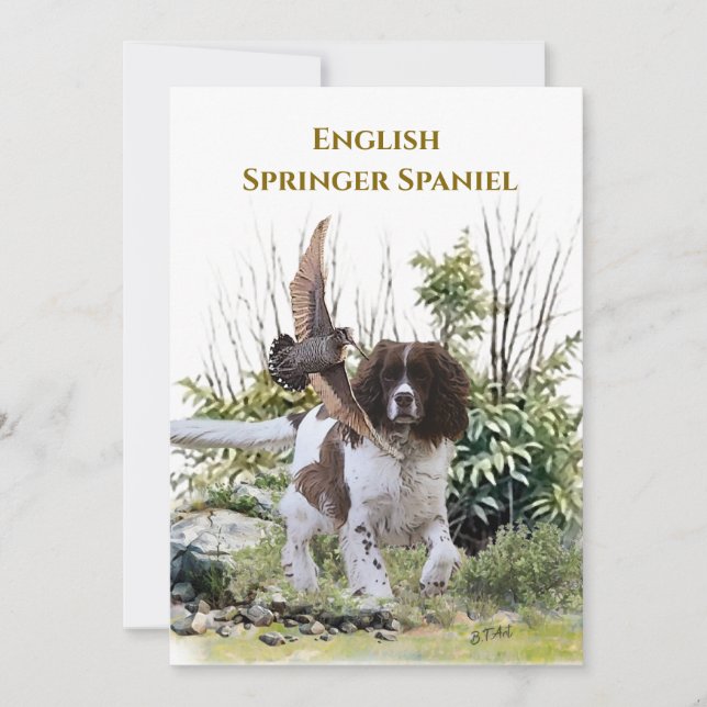 Convite Inglês Springer Spaniel (Frente)