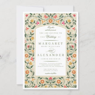 Convite inglês velho do casamento da beira