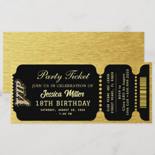 Convite Ingresso da Festa Black & Gold