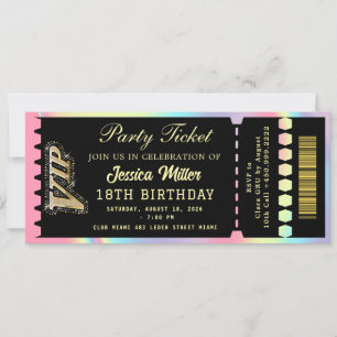 Convite Ingresso da Festa Black & Gold