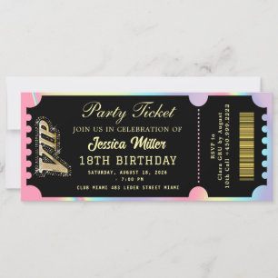 Convite Ingresso da Festa Black & Gold