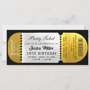 Convite Ingresso da Festa Black & Gold