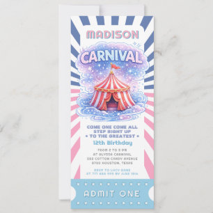 Convite Ingresso de Aniversário do Carnaval das Meninas Ad