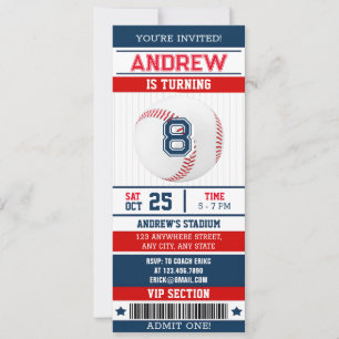 Convite Ingresso de beisebol pessoal estilo esporte para m
