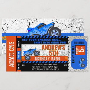 Convite Ingresso de Caminhão Monstro para Aniversário