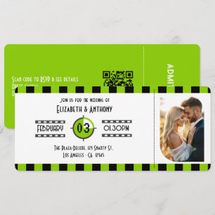 Convite Ingresso de Cinema Preto e Branco Brat Green para 