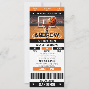 Convite Ingresso de Esportes para Festa de Aniversário com