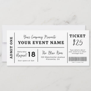 Convite Ingresso de Evento Personalizado, Ingresso Falso d