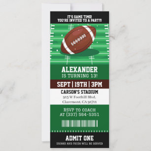 Convite Ingresso de Futebol de Aniversário