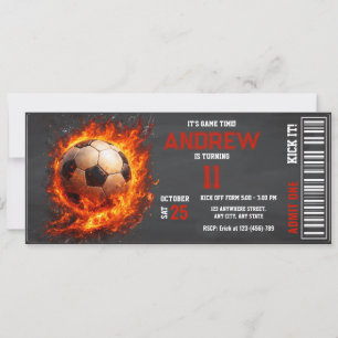 Convite Ingresso de Futebol Personalizado para Aniversário