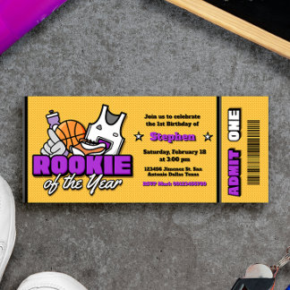 Convite Ingresso de Primeiro Aniversário de Menino - Revel