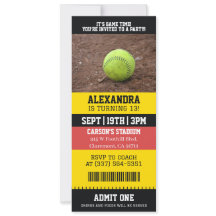 Ingresso de Softbol de Aniversário