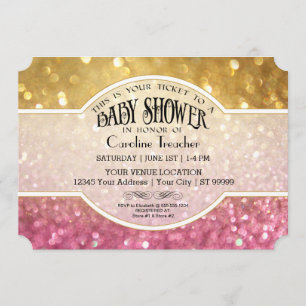 Convite Ingresso Estilo Filme Premiere Bokeh Baby Brilho R