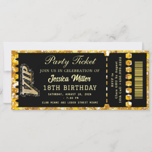 Convite Ingresso para a Festa Black & Gold