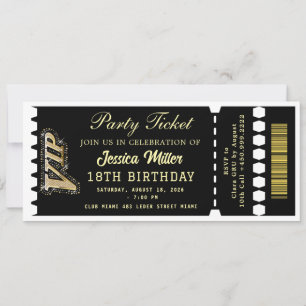 Convite Ingresso para a Festa Black & Gold