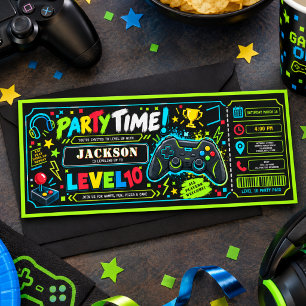 Convite Ingresso para festa de 10 anos do jogador de nível