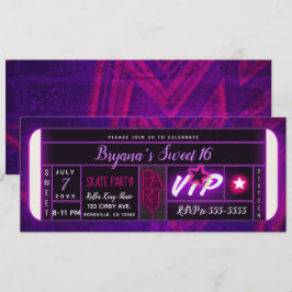 Convite Ingresso para Festa de Aniversário com Luz Negra R