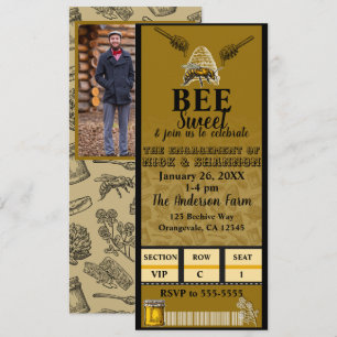 Convite Ingresso para Festa de Aniversário da Colmeia de A