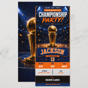 Convite Ingresso para Festa de Aniversário de Basquete