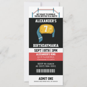 Convite Ingresso para Festa de Aniversário de Luta Livre