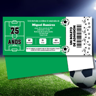 Convite Ingresso para Jogo de Futebol Espanhol para Festa 