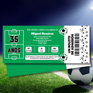 Convite Ingresso para Jogo de Futebol Espanhol para Festa 