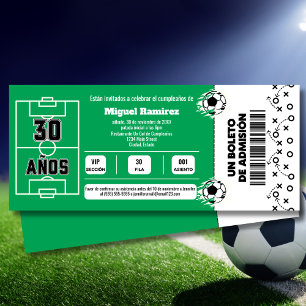 Convite Ingresso para Jogo de Futebol Espanhol para Festa 