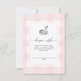 Convite Ingresso para Sorteio de Fraldas Cisne Gingham Ros