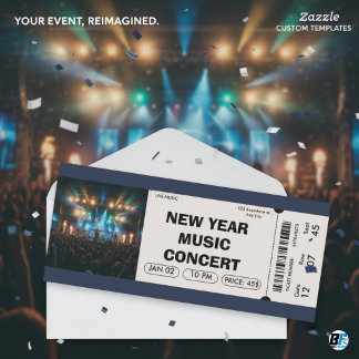 Convite Ingresso Personalizado para Concerto de Música de 