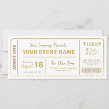 Ingresso Personalizado para Evento, Ingresso Falso