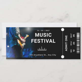 Convite Ingresso Personalizado para Festival de Música|Eve