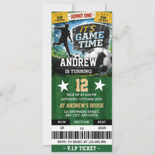 Convite Ingresso Pessoal de Futebol para Aniversário de Me