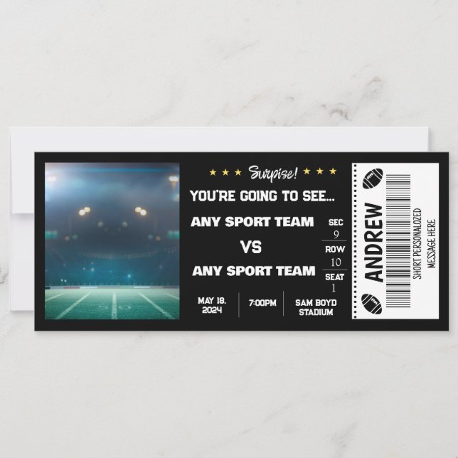 Convite Ingresso Presente para Estádio de Futebol Surpresa (Frente)