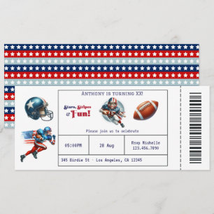 Convite Ingressos de Futebol Americano para Festa de Anive