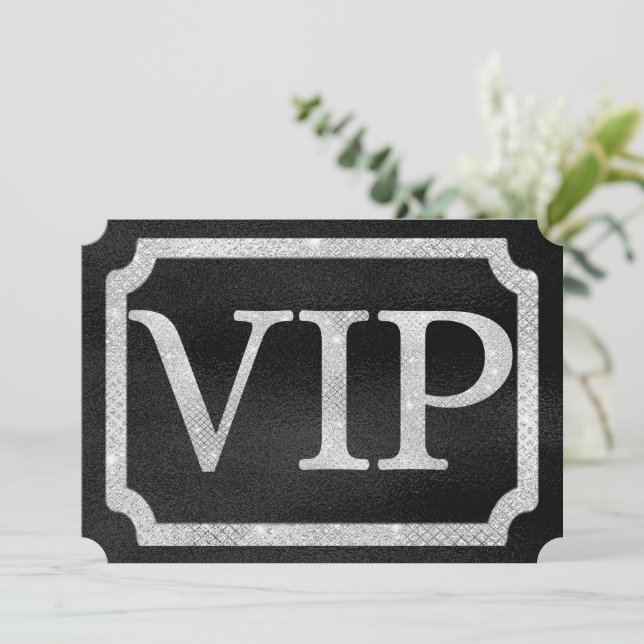 Convite Ingressos Elegantes de Diamantes em Evento VIP Pre (Em pé/Frente)
