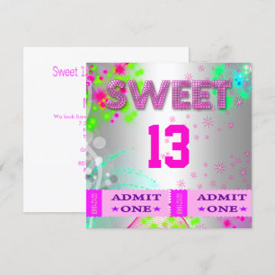 Convite Ingressos para Festa de Aniversário de 13 anos Swe