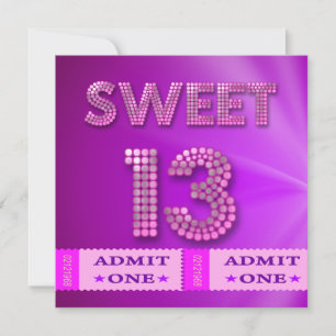Convite Ingressos para Festa de Aniversário de 13 anos Swe